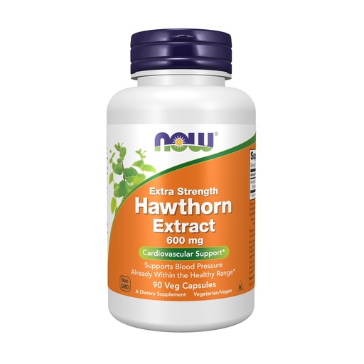 [BRSWKHY5CR5GIDLO] NOW Foods Supplements, Hawthorn Extract 600 mg, Extra Strength, Cardiovascular Support*, 90 Veg Capsules