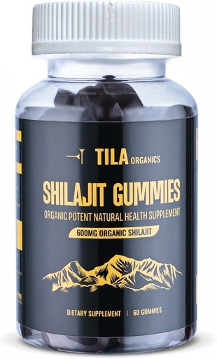 [BRSROCT7DJ6A2CYV] Tia Organic Himalayan Shilajit Resin Soft Gels - 60 Gummies, 600 mg- Natural Supplement for Mænd & Kvinder med over 85 Trace Minerals, Fulvic Acid og Humanic Acid Vegan Gluten Free