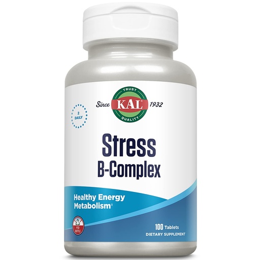 [BRSWIYTYCUPQAC3K] KAL Stress B Complex Vitamin Supplement, Vitamin B Complex for Energy, Stress, Red Blood Cell Formation and Immune Support, with Vitamin B12, B6 and Folic Acid, 60-Day Guarantee, 50 Serv, 100 Tablets