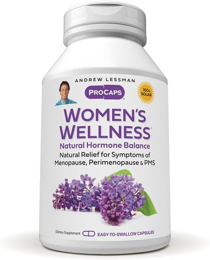 [BRSWGYYCB4CBAD3P] ANDREW LESSMAN Women’s Wellness 60 Capsules - Naturally Relieves PMS, Menopause y Perimenopause Symptoms, con Soy Isoflavones, EGCG, Cranberry, Broccoli y Más. Cápsulas fáciles de absorber