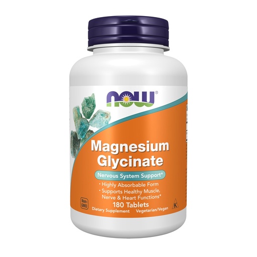 [BRSWGHA6BYPRSDI4] NOW Foods Supplements, Magnesium Glycinate 100 mg, Highly Absorbable Form, 180 Tablets