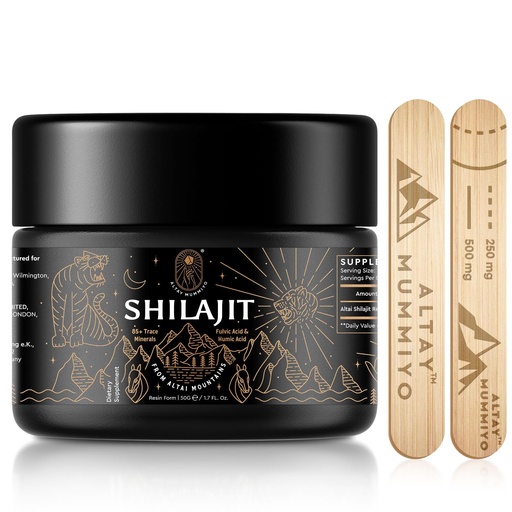 [BRSW2FIRB4PBSCDP] Shilajit Resin with Fulvic Acid & Trace Minerals, Original Siberian Shilajit Pure with 85+ Humic Acid Supplement Gel for Energy & Immune System - 100 Serving / 50g