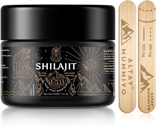 [BRSW2FIRB4PBSCDP] Shilajit Resin with Fulvic Acid & Trace Minerals, Original Siberian Shilajit Pure with 85+ Humic Acid Supplement Gel for Energy & Immune System - 100 Serving / 50g