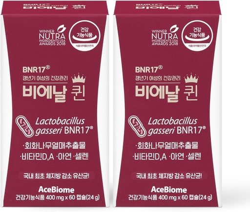 [BRSRMHA7OQMBQDLZ] Bnr Queen, Menopausal Supports for Women, 10亿 CPU 保障金,Lactobacillus gasseri BNR17, 60 Capsules x 2 packs