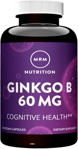 [BRSWIYQOAR4AI33K] MRM Nutrition Ginkgo B 60mg. Sans gluten + végétalien 120 portions