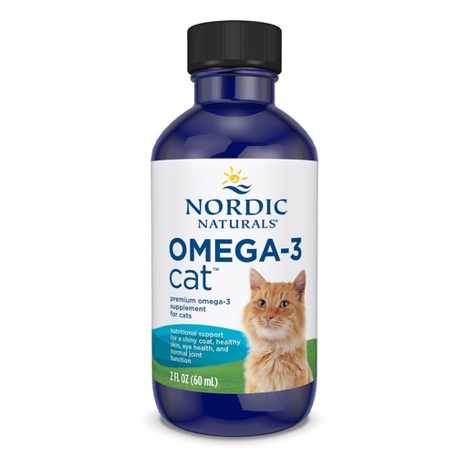[BRSWYEDYDMBRGYI2] Nordic Naturals Omega-3 Cat | 304 mg Omega-3 Per 1 ml | Fish Oil for Cats with EPA & DHA - Promotes Heart, Skin, Coat, Joint, & Immune Health Unflavored - 2 fl.oz -60 ml