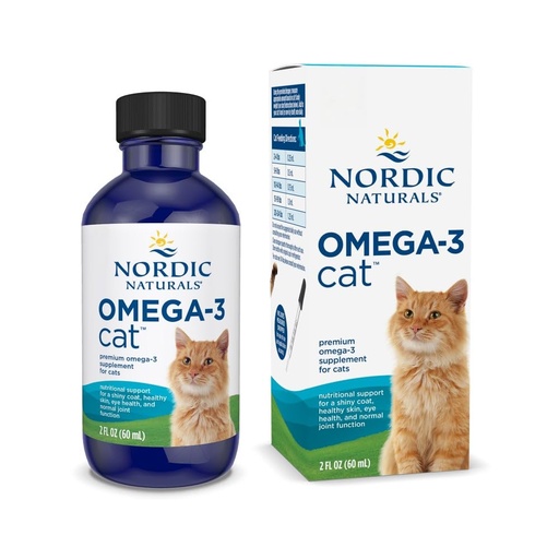 [BRSWYEDYDMBRGYI2] Nordic Naturals Omega-3 Cat, Unflavored - 2 oz - 304 mg Omega-3 Per One mL - Fish Oil for Cats with EPA & DHA - Promotes Heart, Skin, Coat, & Immune Health - Non-GMO