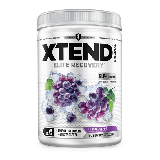 [BRSWIHTQBUJREHAV] Xtend Original BCAA Powder, 7g BCAAs and 2.5g L-Glutamine for Muscle Recovery Hydration and Lean Muscle, Sugar Free Intra and Post Workout Drink with Electrolytes, Glacial Grape, 30 Servings