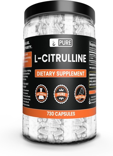[BRSROHYPCIDWM2YZ] Pure Original Ingredients L- Citrulline No Magnézium Or Rice Fillers, Always Pure, Lab Certified (730 kapszula)