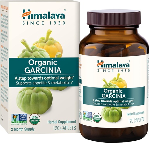[BRSWKYAMDEJWE2Y5] Himalaya Bio Garcinia Cambogia Kräuterergänzung, Appetit Unterstützung, Lipid Stoffwechsel, Gewichtsunterstützung, USDA Organic, Non-GMO, Vegan, 600 mg, 120 Pflanzen-basierte Caplets