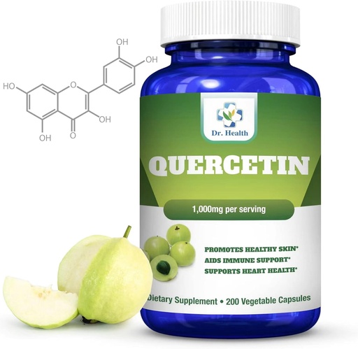 [BRSW2CQDDEBQM2DB] Quercetin 1000Mg 200 Vegetarian Capsules Dietary Supplement (Non-GMO,Gluten Free) Natural Bioflavonoids Supports Cardiovascular Health, Respiratory Health, Support Immunity & Healthy Aging Made in USA