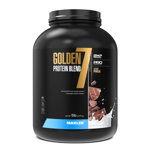 [BRSROGAECING2D36] Maxler Golden 7 Protein Blend - Protein Powder for Muscle Gain & Recovery - Milk Chocolate Protein Powder 5 lb