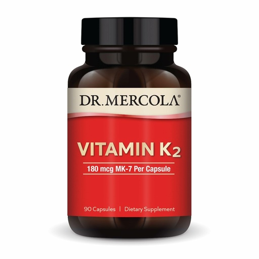 [BRSWIG3ROMDAAD3G] Dr. Mercola Vitamin K2-180 mcg Vitamin K2 as MK-7 - Supports Healthy Arterial Function & Heart Health - Non-GMO, Gluten-Free & Dairy-Free - 90 Capsules (90 Servings)