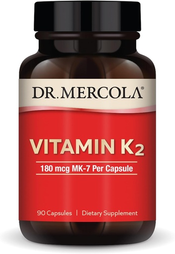 [BRSWIG3ROMDAAD3G] MK-7としてMercola Vitamin K2-180 mcg Vitamin K2 - 健康な動脈機能と心の健康をサポート - 非GMO、グルテンフリー&乳液フリー - 90カプセル(90の給餌)
