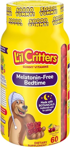 [BRSRMBA2DMBGCH36] L’il Critters Melatonin-Free Bedtime Dietary Supplement for Kids, 60 Gummies