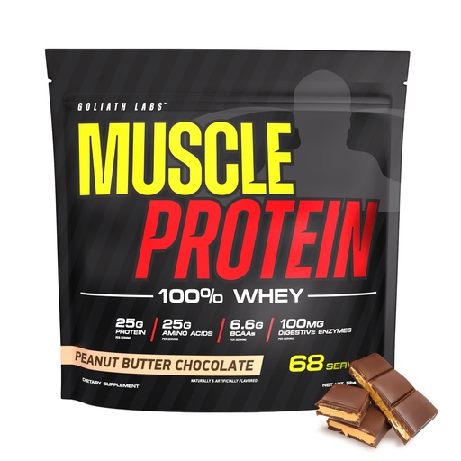 [BRSWYAQKAFYGM3DA] COLOSSAL LABS Muscle Protein Whey Powder [5 lbs/Pack of 1]– Cold Filtered, 25g Pure Protein, 6.6g BCAAs (Packaging May Vary) (5 Pound (Pack of 1), Peanut Butter Chocolate)