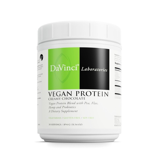 [BRSROHANAB5AGHLB] DAVINCI Labs Vegan Protein - Powder Supplement Supports Muscle & Tissue Repair* - Vegan Supplement with Pea Protein & Flax Seed - Creamy Chocolate, 30 Servings (894 g)