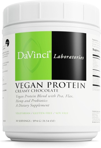 [BRSROHANAB5AGHLB] DAVINCI Labs Vegan Protein - Powder Supplement stöder Muscle & Tissue Repair * - Vegan Supplement med Pea Protein & Flax Seed - Creamy Chocolate, 30 portioner (894 g)