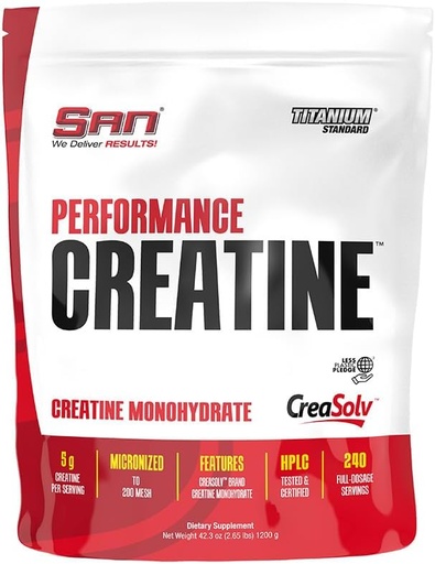 [BRSROHD3CUIWGH36] SAN Performance Creatine 1200g – Supports Muscle Growth and Athletic Performance, 240 Servings