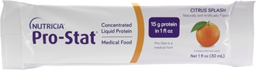 [BRSWKYIZCF4AYGYZ] Nutricia Pro-Stat Sugar Free Citrus Splash - 1 oz Packets, Pack of 96 - High-Protein, Ready-to-Drink Medical Food for Wound Care, Muscle Loss, and Malnutrition Management