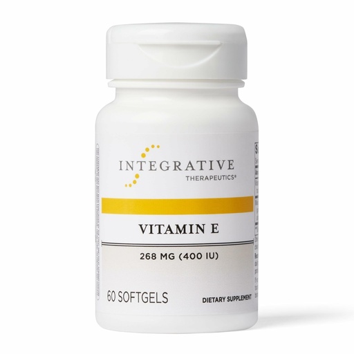 [BRSWIYDROMEGCC3E] Integrative Therapeutics Vitamin E - Antioxidant Supplement for Cardiovascular Health Support* - Heart Support* - Dairy-Free & Gluten-Free - 60 Vitamin Softgels (60 Servings)