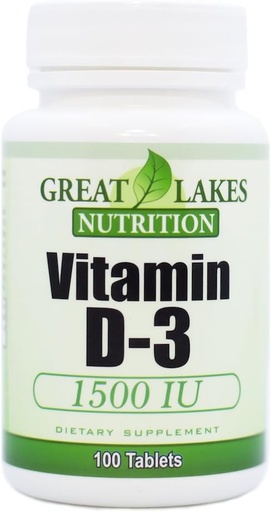 [BRSWGAD4CFYAY3L3] Vitamin D-3 with High Potency 1,500 IU (3 Pack) | Regulates Immune Function, Supports Healthy Bones | (3) 100 Count by GL Nutrition
