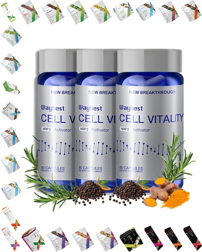 [BRSRAGQYDEDWY2TA] Oxidative Stress Relief Formula by Waybest Cell Vitality NRF2 Activator (180 Vegan Capsules),Nutritional Antioxidant Anti-Aging Health Supplements,Blend of 5 Natural Herbal Phytonutrients Ingredients