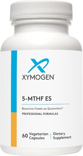 [BRSRMGQTCQPR63L4] XYMOGEN 5-MTHF ES - 17 000 mcg DFE - Bioaktiv folattillskott som Quatrefolic - Mood, Cardiovascular + Methylation Support - Vitamin B Methyl Folate som L Methylfolate (60 kapslar)