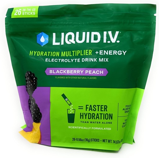 [BRSRAGTROIGRGFD2] Рідкий I.V. Hydration Multiplier + Energy Drink Mix, BlackBerry Peach (26 пакет)