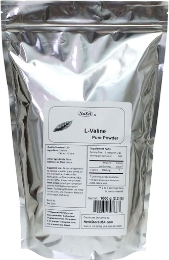 [BRSWGZQ3OUGWOALU] L-Valine Pure Amino Acid Powder (1000g (2.2 Lb))