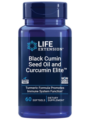 [BRSWGCYKDMNQOA34] Life Extension Black Cumin Seed Oil and Curcumin Elite, Black Cumin, Turmeric Extract, Immune Health Support, high bioavailability, Whole-Body Health, Gluten Free, Non-GMO, 60 softgels