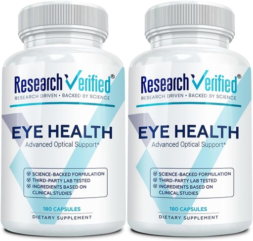 [BRSROGLRA4PQ4C3V] Research Verified Eye Health - Nourish and Protect Eyes and Vision, Support Healthy Retina, Improve Blood Supply to Eyes - Vitamins A, B, C, and E - 360 Capsules - 6 Month Supply - Made in The USA