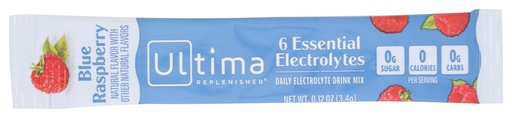 [BRSWYAQEA5YAA3T2] Ultima Replenisher Blue Raspberry Electrolyte Drink Mix Single, 0.12 OZ