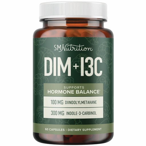 [BRSRAYAQOR6RSA3U] DIM & Indole 3 Carbinol for Hormone Balance for Women & Men | I3C Complex | Estrogen Balance, Menopause Supplements for Womens Health, Antioxidants | Vegan, Non-GMO, Gluten-Free | SMNutrition |60 Ct.