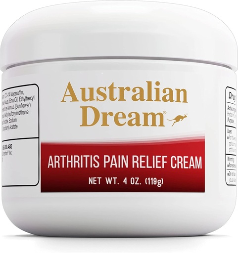 [BRSWIGQFAYNGMGY7] Australian Dream Arthritis Smärta Relief Cream - Soothing & Non-Greasy - Kraftfulla aktuella artrit smärta lättnad - bra för muskelvärk eller gemensamma - 4 oz Jar