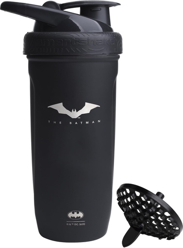 [BRSWYCQLAUMGCF3O] Smartshake DC COMICS Reforce Stainless Steel Protein Shaker Bottle 900 ml | 30 oz - Leakproof Screw-on Lid - BPA Free – Unisex - Non Insulated - Batman