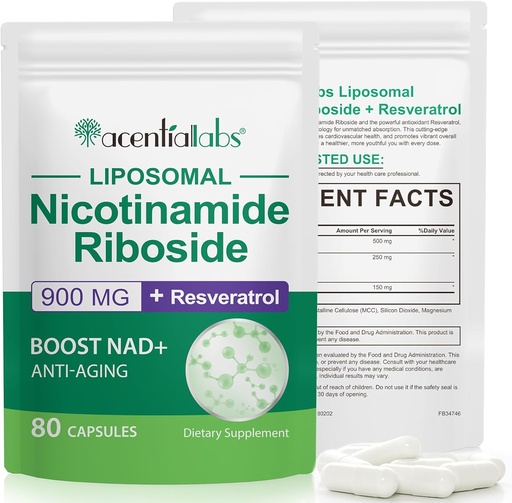 [BRSRAH3RCN7WCCLV] NAD+ Supplement Alternative – Liposomal NAD + Resveratrol – 30-Day Supply – High Purity NAD Supplement for Energy & Healthy Aging – 80 Capsules