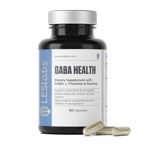[BRSW2YD5CQGWECY3] LES Labs GABA Health – Calm Mind & Relaxation, Stress Relief, Neurotransmitter Support & Deep Sleep – GABA, Taurine, Passionflower, Skullcap, L-Theanine & Magnesium – Non-GMO Supplement – 90 Capsules
