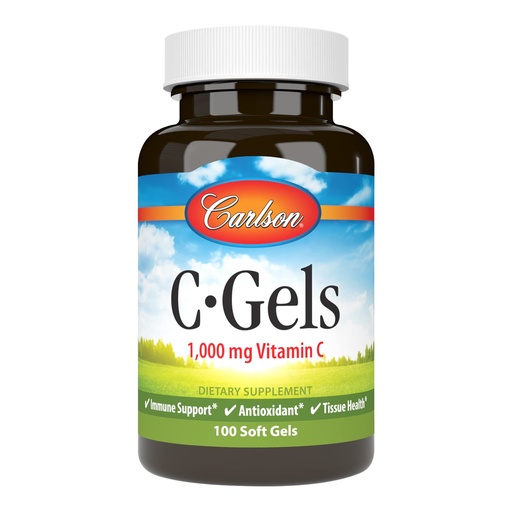 [BRSWIYILCUABOCDC] Carlson - C-Gels, 1000mg, Vitamin C Softgels, Immune Support & Heart Health, Vitamin C Softgels, Antioxidant, Vitamin C Supplement, 100 Softgels