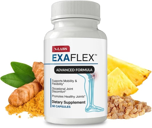 [BRSROFQ6CUOWCCL5] N-Labs ExaFlex Glucosamine Chondroitin MSM, Bromelain Capsules - Joint Supplements for Men and Women with Boswellia Extract, Turmeric and Quercetin - Supports Joint Health - Made in USA - 60 Capsules