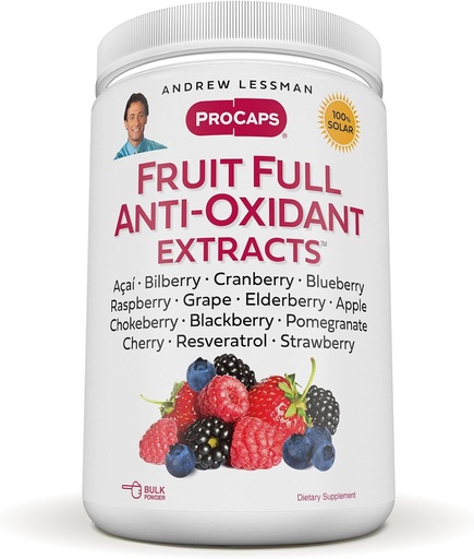 [BRSWYGI3OQBRGD34] ANDREW LESSMAN Fruit Full Anti-Oxidant Extracts Powder 600 Servings - 14 Natural Fruit and Berry Extracts. Bilberry, Cranberry, Grape Seed, Pomegranate, Resveratrol, and More.