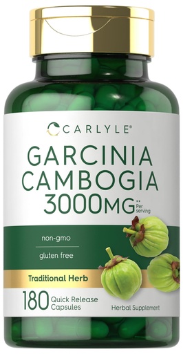 [BRSRMAIEBN5BMAL6] Carlyle Garcinia Cambogia Extract | 180 Capsules | Non-GMO, Gluten Free Supplement