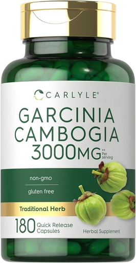 [BRSRMAIEBN5BMAL6] Carlyle Garcinia Cambogia Extract CLAS124; 3000mg CLAS124; 180 Kapsle CLAS124; Non- GMO, gluten zdarma dodatek