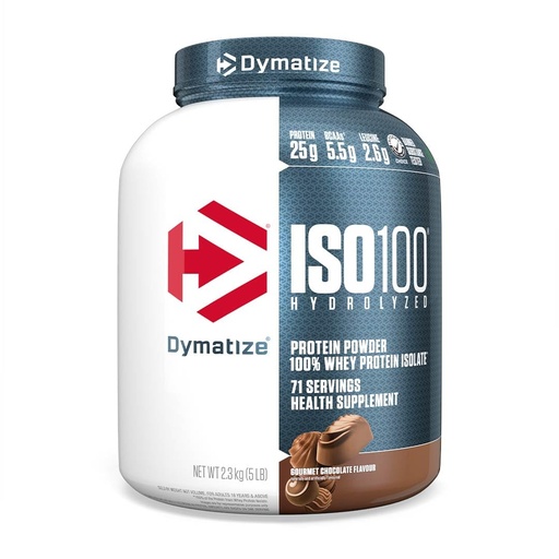 [BRSWIYQOBQIGGH3C] Dymatize Nutrition ISO 100, Whey Protein Powder, Gourmet Chocolate, 5 Pound