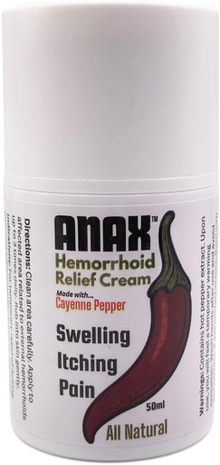 [BRSWKGILBAFBA2TY] Anax Natural Hot Pepper Cream Helps Anal Itching, Pain and Inflammation Related to Hemorrhoids