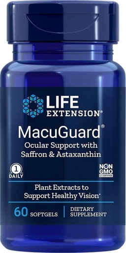 [BRSWIEYBAUDQ2AIV] Life Extension Macuguard Ocular Support Plus Astaxanthin, 60 softgels