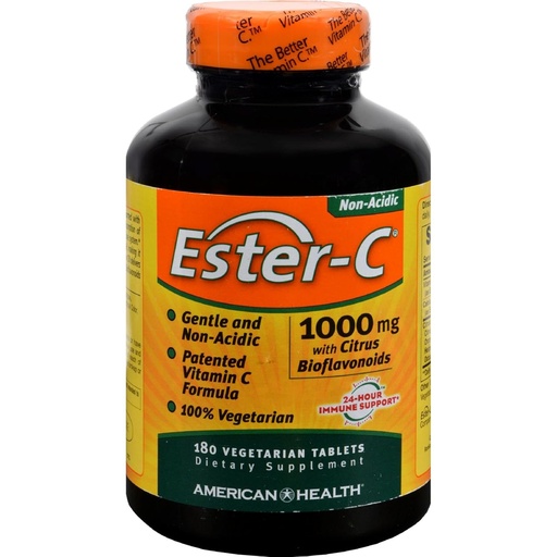 [BRSWGY37BV4BMFAZ] 4 Pack of American Health Ester-C עם Citrus Bioflavonoids - 1000 מ"ג - 180 טבליות צמחוניות