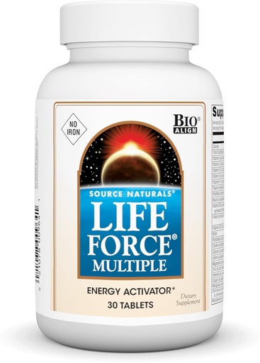 [BRSWIY35BN5G22A5] Source Naturals Life Force Multiple Iron Free Daily Multivitamin High Potency Essential Vitamins, Minerals, Antioxidants & Nutrients - Energy & Immune Boost - 30 Tablets