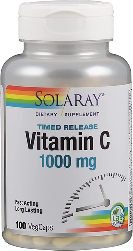 [BRSWIY3YAR4W2HDC] Solaray C Suplemento de liberación de dos etapas, 1000 mg, 100 conteo