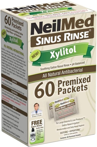 [BRSWYBQ6OIHAAAL6] NeilMed Sinus Rinse Aurremixed Refill Packets Xylitol-ekin, 60ct.